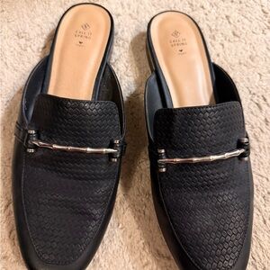 Call It Spring Textured Black Slip-On Loafers